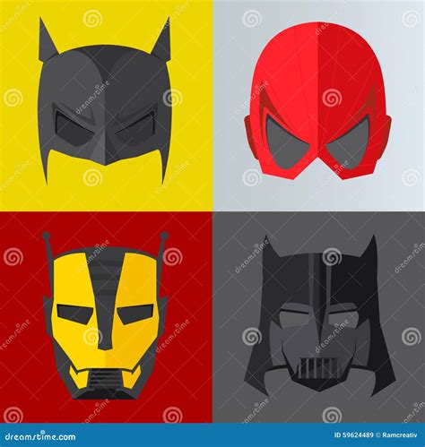 superhero mask  colored backgrounds stock vector illustration