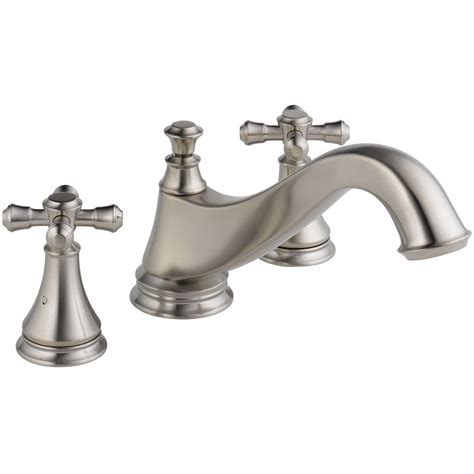 Delta T2795 Lhp Cassidy Deck Mounted Roman Tub Filler Trim Chrome Ebay