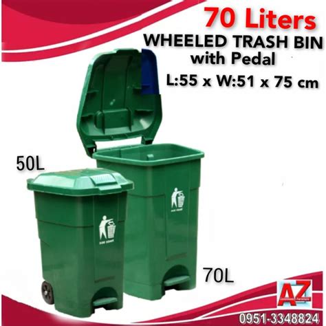 Trash Bin with Wheels with Pedal , Trash can, Trash bin, Recycle bin ...