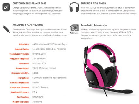 Buy Astro A40 Wired Pc Gaming Headset Neon Pink Bm9126 Pc Case Gear