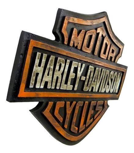 Placa Decorativa Emblema Harley Davidson Resina Relevo Retro Shopee