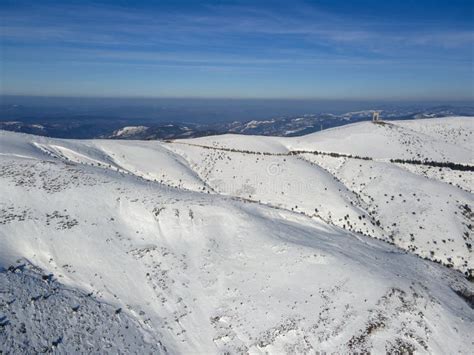 Aerial Winter View of Balkan Mountains Around Beklemeto Pass, Bulgaria ...