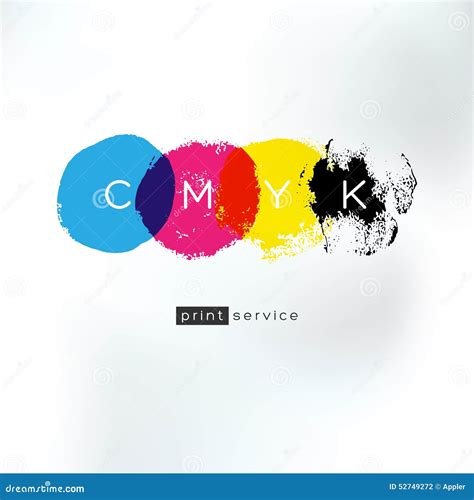 Cmyk Print Service Artistic Logo Concept Stock Vector Illustration Of