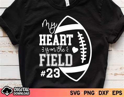 My Heart Is On The Field Football Svg Game Day Svg School Etsy