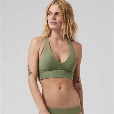 Athleta Swim Nwtathleta Plunge Olive Bikini Top Ac Small Poshmark