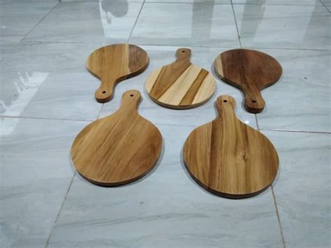 Jual Talenan Kayu Jati Diameter 25 Cm Wooden Cutting Board Talenan