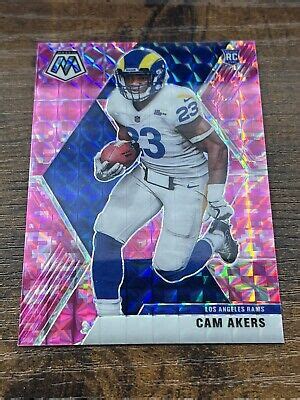 2020 Panini Mosaic Pink Camo Prizm Cam Akers 221 Los Angeles Rams