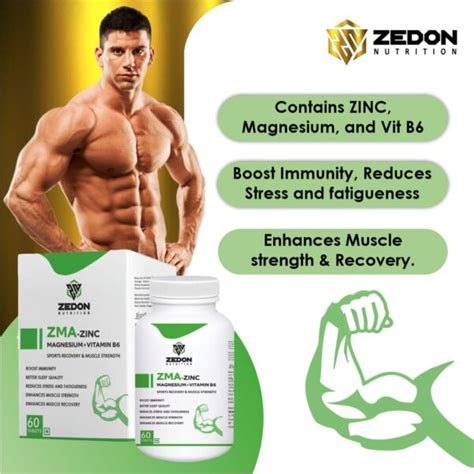 Zma Zinc Magnesium Vitamin B6 60 Tablets Zedon Nutrition