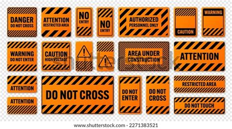 Various Black Orange Warning Signs Diagonal Stock Vector (Royalty Free) 2271383521 | Shutterstock