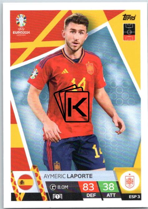 fotbalová karta Topps Match Attax EURO 2024 ESP3 Aymeric Laporte Spain