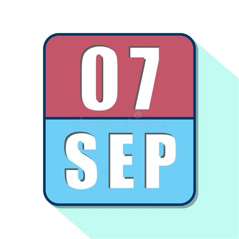 September 7th Day 7 Of Monthsimple Calendar Icon On White Background