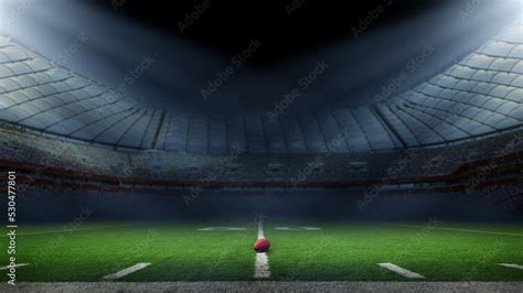 American football stadium with lights at night Stock Illustration ...