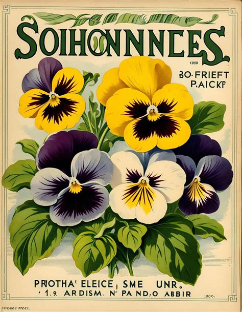 vintage seed packet pansies  stock photo public domain pictures
