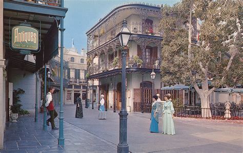 Vintage Disneyland Postcards New Orleans Square Atomic Redhead