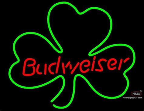 Budweiser Shamrock Neon Beer Sign Neon Beer Signs Neon Signs Neon Light Signs