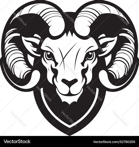 Antique elegance ram head vintage logo design Vector Image