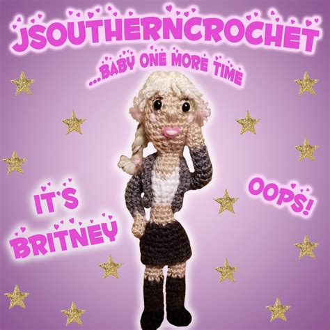 School Girl Britney Spears Inspired Crochet Doll Etsy