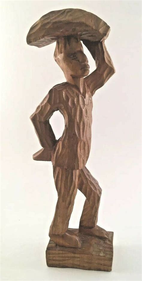 Haiti Tribal Hand Carved Wood Statue Figurine Man 12 30 Cm Haitian