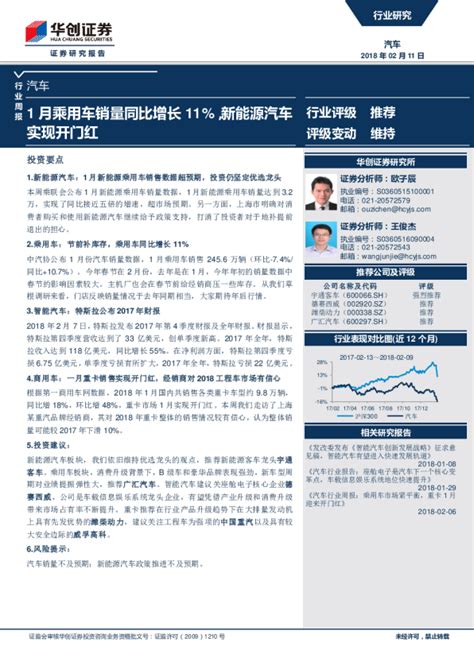 汽车行业周报：1月乘用车销量同比增长11，新能源汽车实现开门红