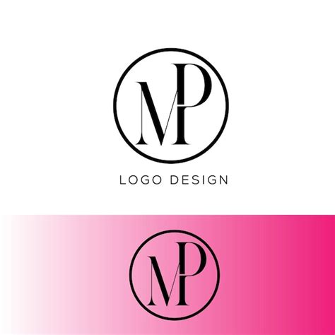 Diseño de logotipo de letra inicial mp Vector Premium