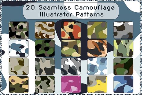 20 Camouflage Repeating Adobe Illustrator Patterns 214350 Add Ons