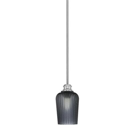 Albany 60 Watt 1 Light Brushed Nickel Pendant Mini Pendant Light Smoke