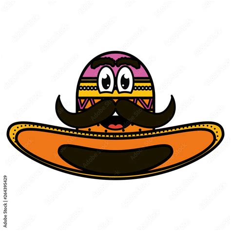 mexican hat with mustache emoji character Stock Vector | Adobe Stock