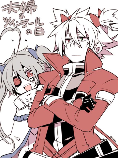 Ragna The Bloodedge And Nu 13 Blazblue Drawn By Kuro Yuzu Danbooru