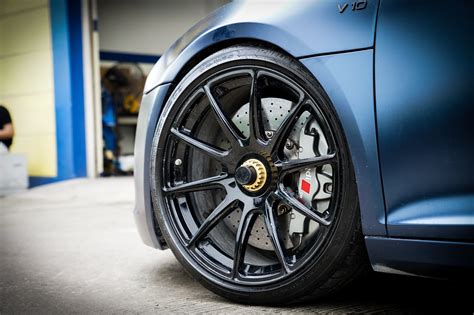 Audi R V Blue Bc Forged Rz Wheel Front