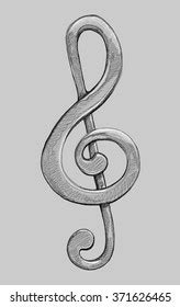 G Clef Vector Black White Illustration Stock Vector (Royalty Free ...