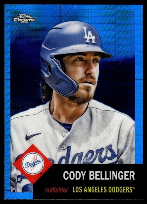 2022 Topps Chrome Plat Anniv Blue Prism Refractor Cody Bellinger Los