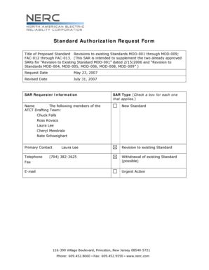 Fillable Online Naesb Standard Authorization Request Form Naesb Fax