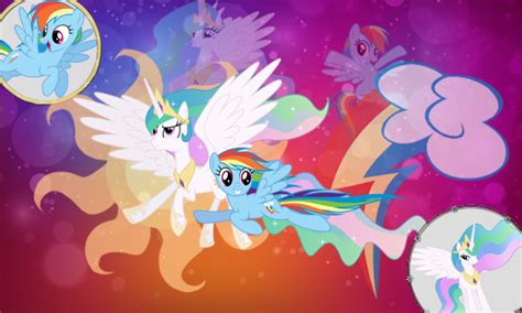 Request Celestia And Rainbow Dash Wallpaper By Twilightsparkless On Deviantart