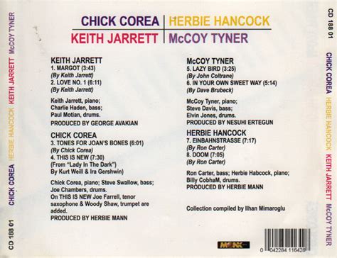 Chick Corea Herbie Hancock Keith Jarrett Mccoy Tyner De Chick Corea