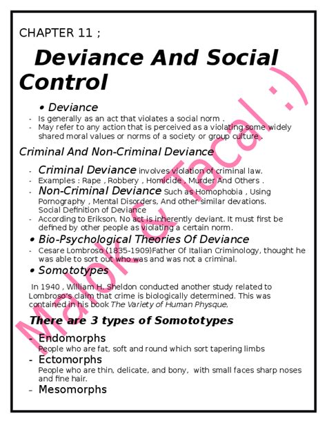 Doc Deviance And Social Control