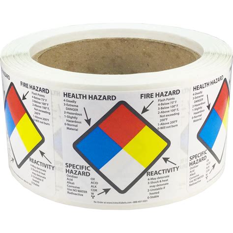 DOT Specific Health Fire Reactivity Hazard Labels | InStockLabels.com