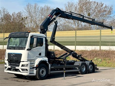 MAN TGS 26 470 6x2 Abrollkipper Kran Hiab 228 4 Hook Lift Truck For