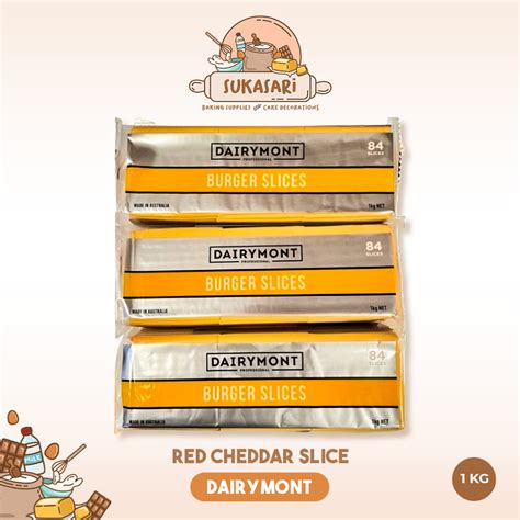 Jual Sukasari Red Cheddar Slice Dairymont 1kg 13kg Repack Red