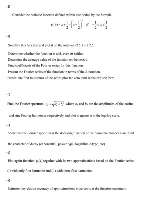 Solved Consider the periodic function defined within one | Chegg.com