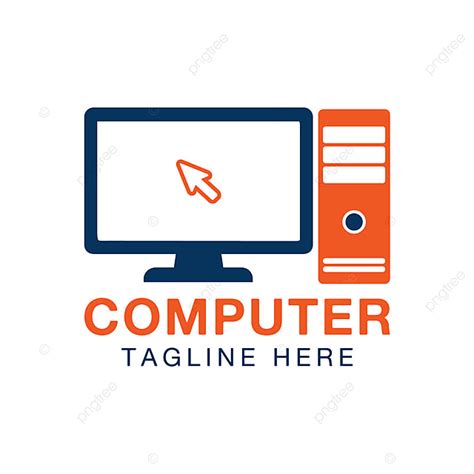 Computer Logo With Monitor And Cpu Symbol Template Download on Pngtree