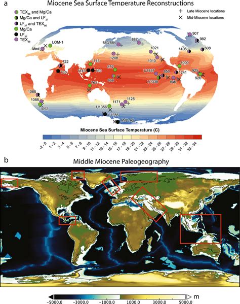 A The Middle And Late Miocene Sea Surface Temperature Reconstructions