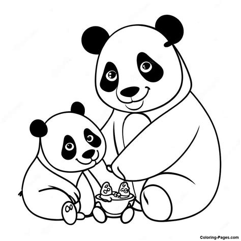 mimi panda family coloring page coloring page  printable