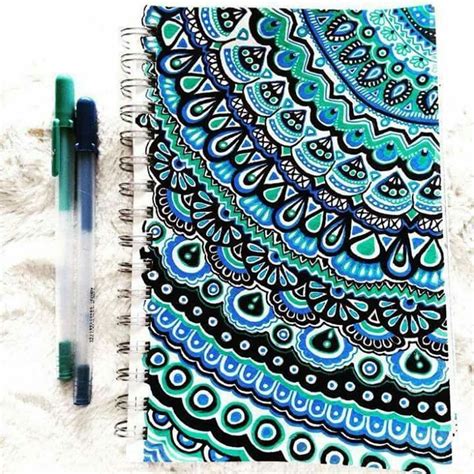 Zentangle design, cute blue notebook | Zen art, Tangle art, Art inspiration