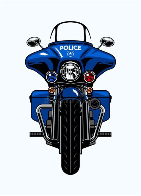 Vista Frontal De La Motocicleta Policial Ilustración del Vector