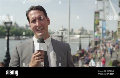 london uk tv presenter journalist stock  footage hd