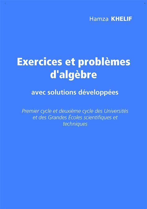 Exercices Et Probl Mes D Alg Bre Exercices Et Probl Mes D Alg Bre Avec