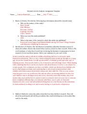 Scholarly Article Analysis Assignment Template Docx Scholarly Article