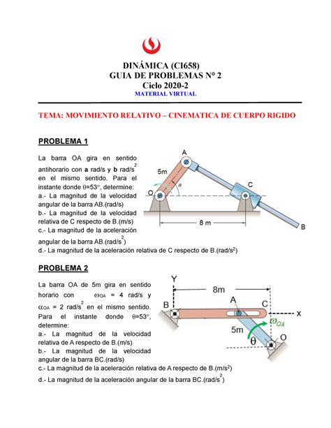 GUIA 2 Dinamica 2020 2 Ejercicios UPC Studocu