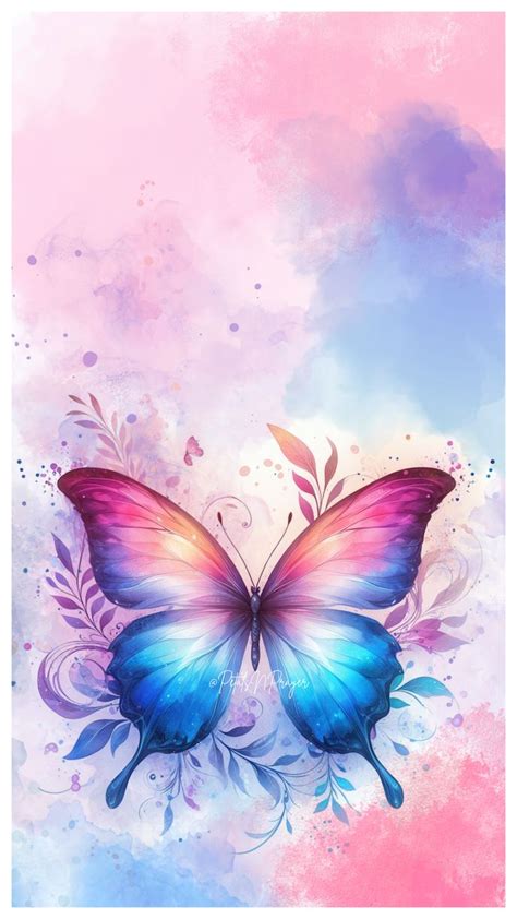 Watercolor Butterfly Phone Wallpaper