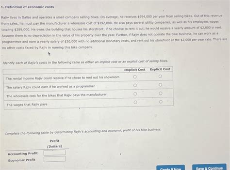Solved Definition Of Economic Costs Rajiv Lives In Dallas Chegg